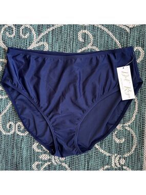 NWT Del Raya Navy Women’s High Waisted Bikini Bottom Size 14